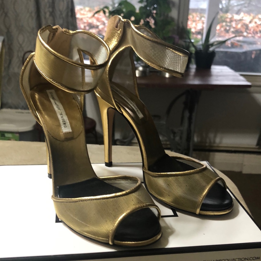 DVF Golden heels